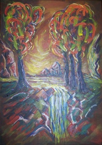 Der Wasserfall im Wald
